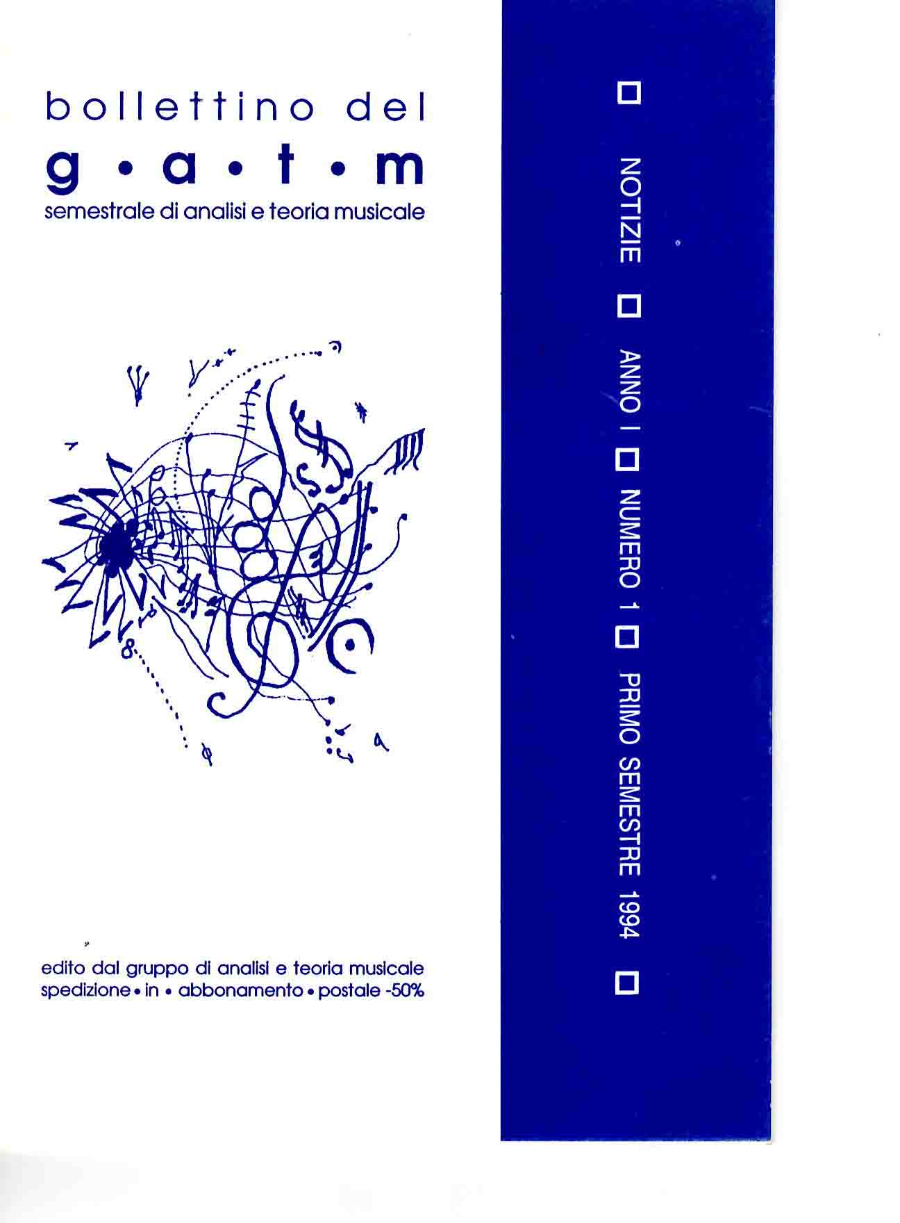 Bollettino del GATM. Semestrale di analisi e teoria musicale